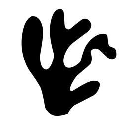 Hand drawn coral black icon