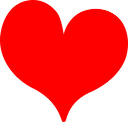 Red heart vector emblem or logo drawing, hand drawn flat cartoon sketch. Greeting card template for Valentine's Day and Mother's Day.	