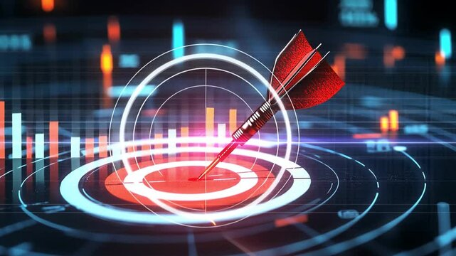 A dart hitting the bullseye symbolizes precision and success in business strategy.