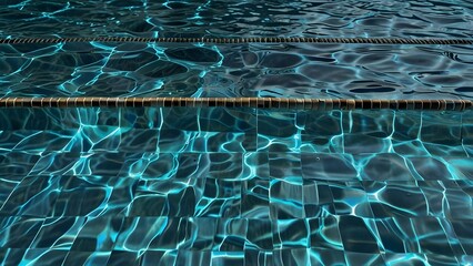 Fototapeta premium Texture of water in swimming pool for background Generative AI