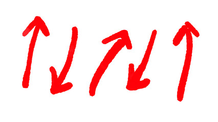 Red watercolor strokes isolated on white background