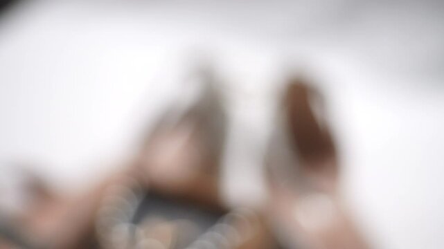 rings, earrings with diamonds and pearl bride heels