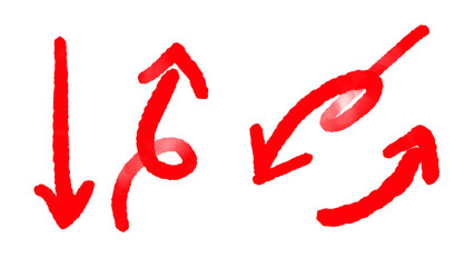 Red watercolor strokes isolated on white background