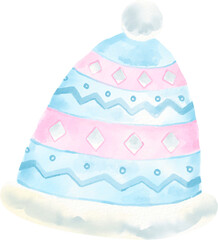 watercolor winter hat
