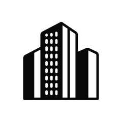 Black solid icon for office