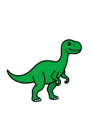 Naklejka premium Green dinosaur illustration icon vector