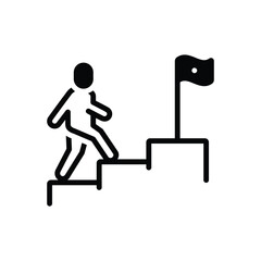 Black solid icon for career