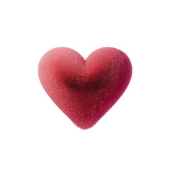 Soft, fluffy red heart illustration ideal for love themed projects. Perfect for Valentines Day, romantic designs, or expressions of affection. High quality 3D rendering