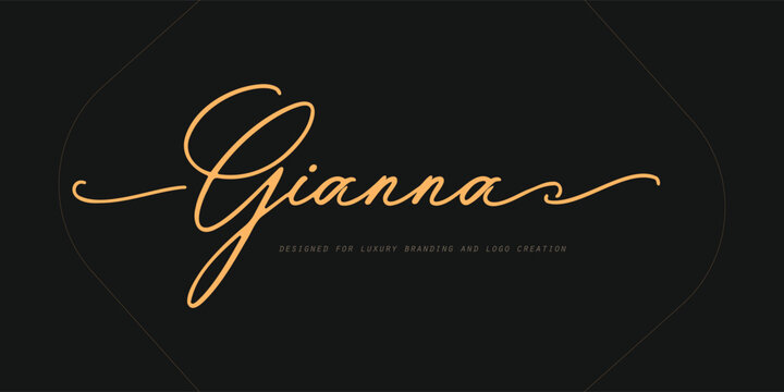Elegant serif font "Gianna" crafted for luxury branding and logo creation. This modern serif typeface features refined letters and numbers, perfect for logos, tattoos, and high-end brand designs.