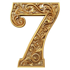 golden font number 7