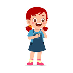 little kid do dressing process wearing clothes