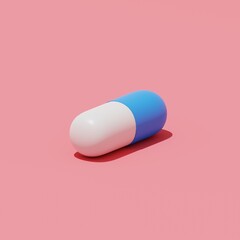 3d render of medical capsule isolated on solid color background
