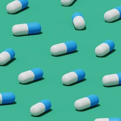 3d render of medical capsule isolated on solid color background