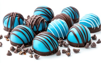 blue Chocolate candy isolated on white background