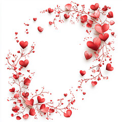 Obraz premium romantic letter border, isolated on white background