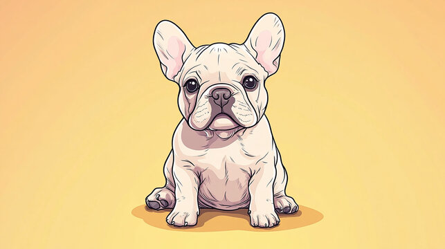 recommend clip art: Adorable French Bulldog Puppy Illustration