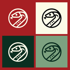 Wooden Snake Outline Logo Design for Chinese New Year, Symbolizing Wisdom and Prosperity with Elegant and Minimalist Aesthetic for Traditional and Modern Celebrations