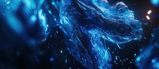 Abstract Blue Glowing Shapes