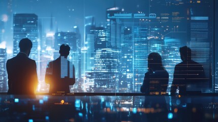 Fototapeta premium A corporate team using AI-powered project management tools