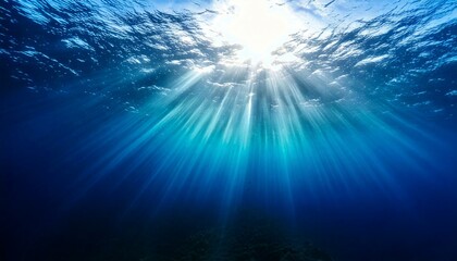 Under the blue sea illuminating ocean depths nature photography serene environment aerial view