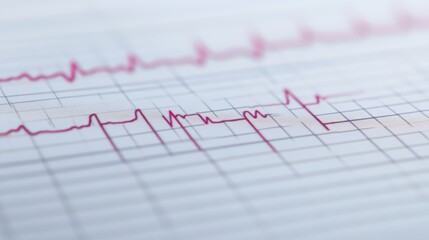 A close-up of a heart rate monitor showing a clear ECG waveform, set against a clean background, Scientific style