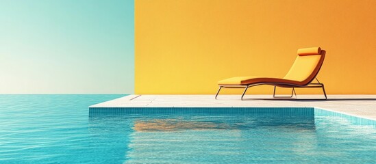 Obraz premium Summer Poolside Relaxation: A Minimalist Escape