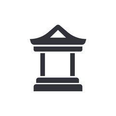 Japanese temple solid icons, minimalist vector illustration ,simple transparent graphic element .Isolated on white background