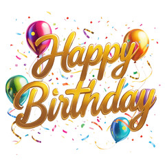 happy birthday text  with transparent background PNG and JPEG image	