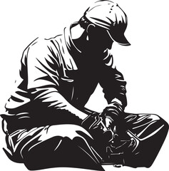 black and white image of a person