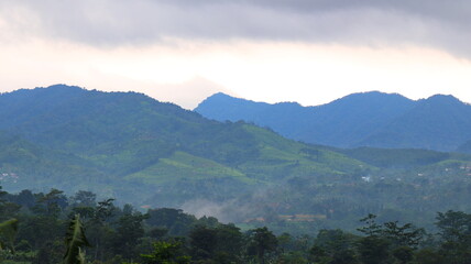 Nature mountains clouds grey sky