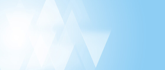 Abstract light blue background with geometric triangles overlay and copy space.