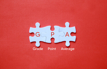 puzzle with the letters GPA or the word grade point average
