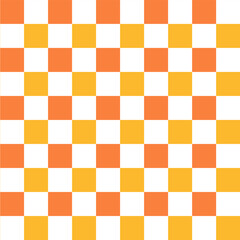 Vector seamless pattern with yellow and orange checkerboard