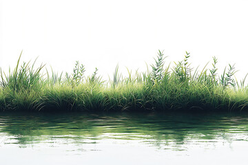 Obraz premium riverbank border, isolated on white background