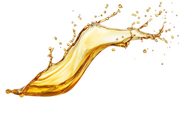 A sharp, jagged oil splash creating a lightning bolt shape, isolated on a bright white background