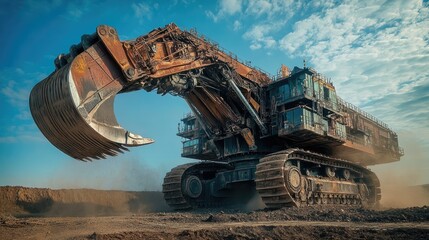 Gigantic Mining Excavator at Work