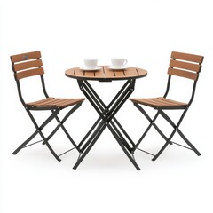 French-inspired foldable bistro set with curved metal detailing