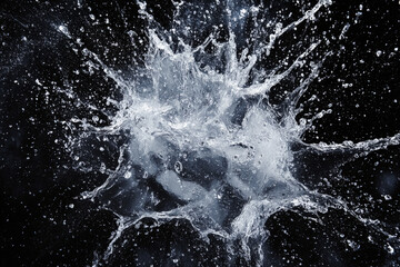 A water splash with black backdrop