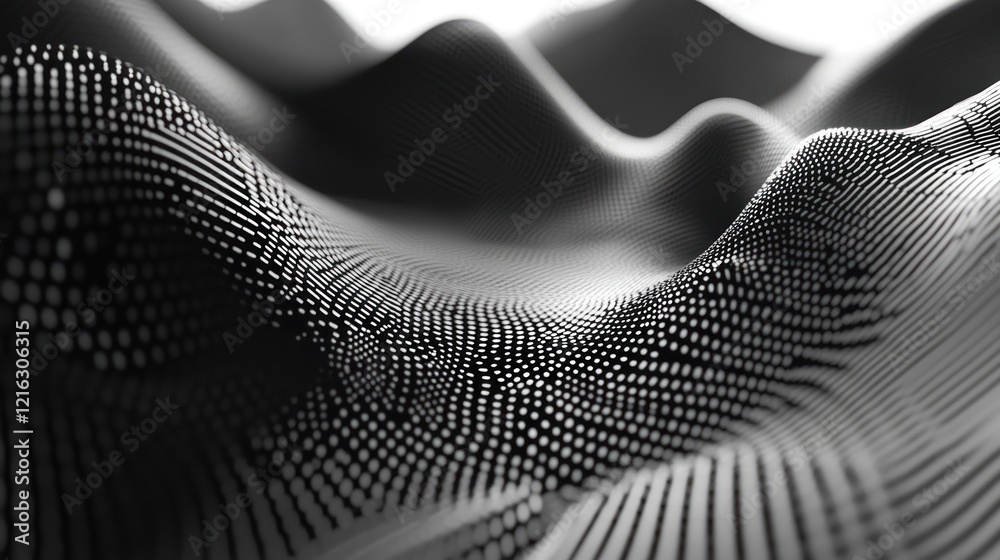 Poster binary data intertwined with geometric, futuristic patterns.