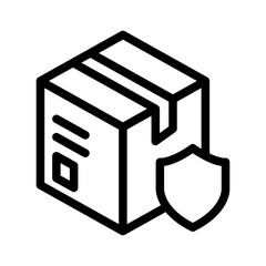 package protection shield outline icon