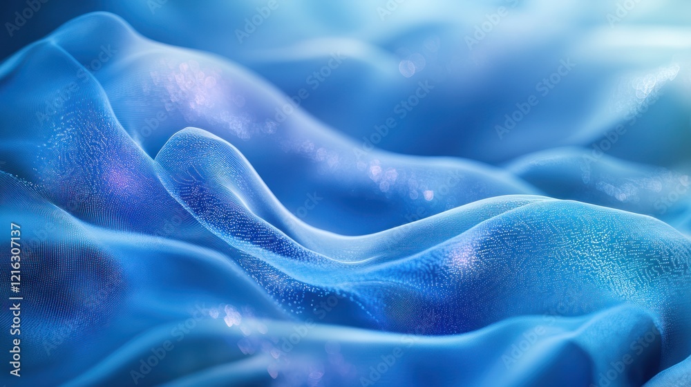 Poster blue binary background showcasing dynamic technological flow.
