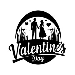 romantic couple sunset valentines day silhouette