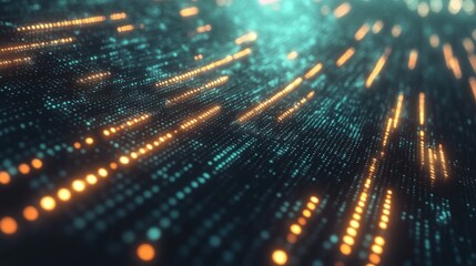 Obraz premium Digital binary code forming a sleek, futuristic pattern.