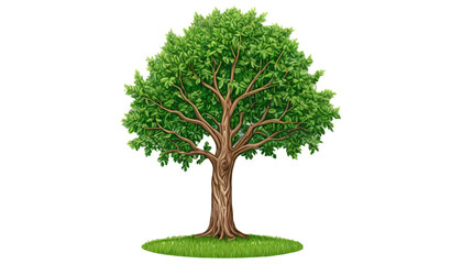 Illustration of a tree standing majestically with a clean and beautiful design on a white background