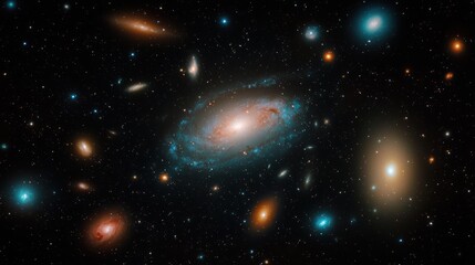 Celestial Tapestry Spiral Galaxy and Distant Stars