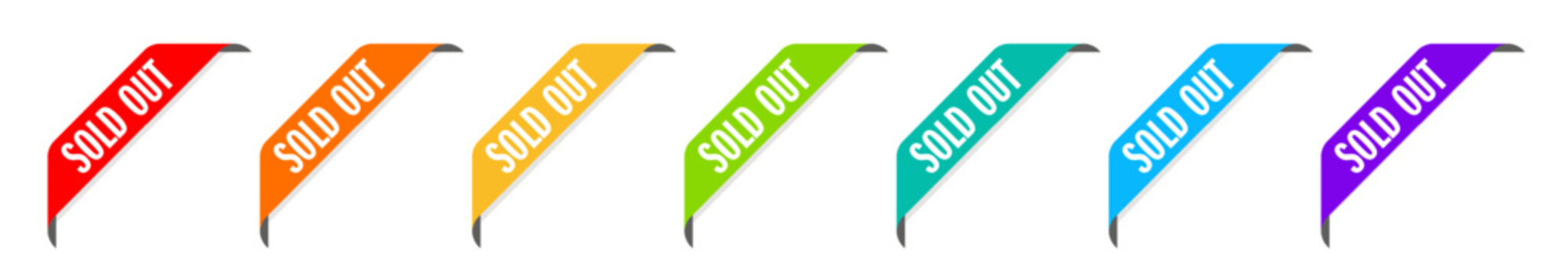 "Sold out" out left corner tab