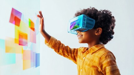 Interactive education using advanced technology tools for engagement on solid white background, single object