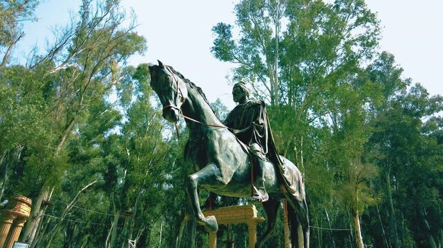 statue of king massinisa at numidia land park in tipaza