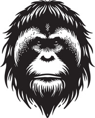 Sumatran Orangutan Monkey Face Vector Design