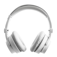 White Over-Ear Headphones with Soft Padded Ear Cups, Isolated on White, Representing Clean Audio and Minimalist Style Transparent Background